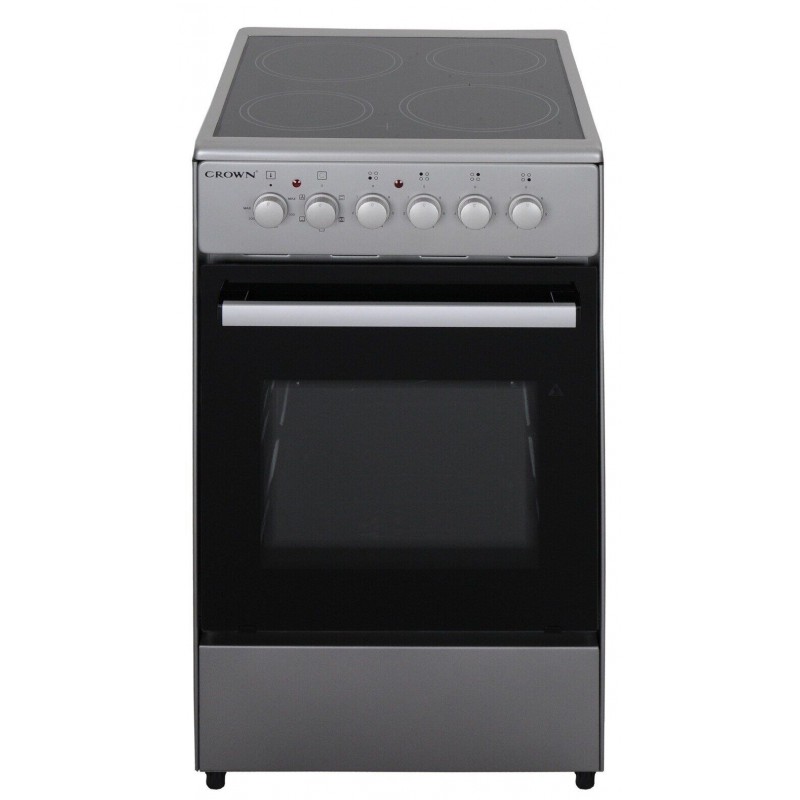 Crown CEC-5060V IX Ελεύθερη Κουζίνα 47lt, με Κεραμικές Εστίες (Υ75xΠ50εκ) Α, Inox