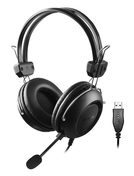 A4TECH Headset HU-35 USB 40mm ακουστικά 102 dB μαύρα AK