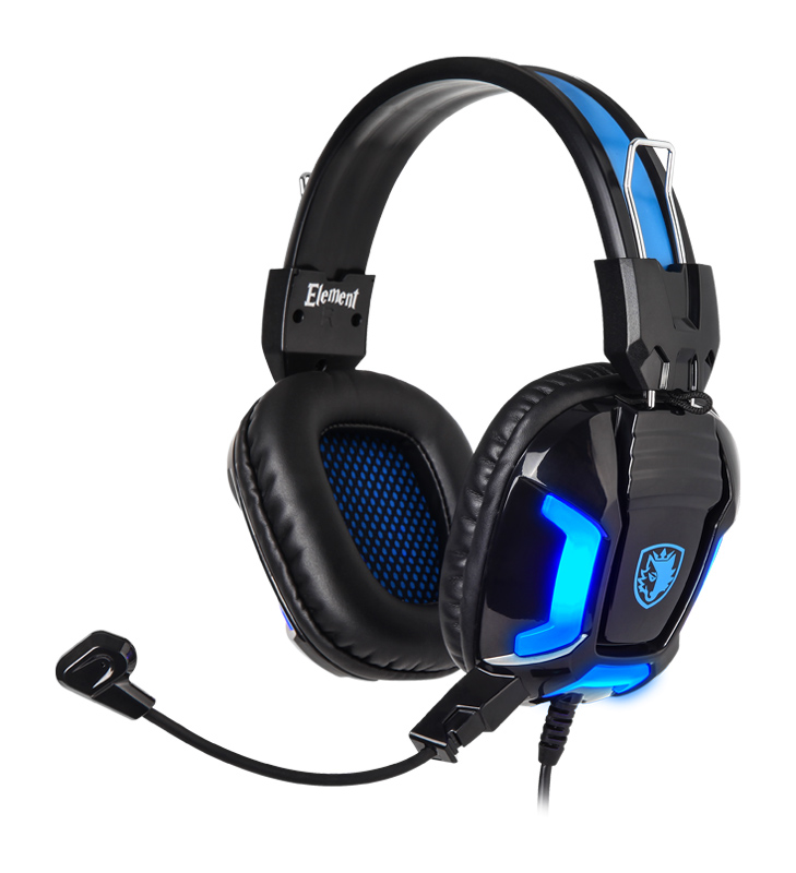 SADES Gaming Headset Element SA-702-BL blue LED 3.5mm 4