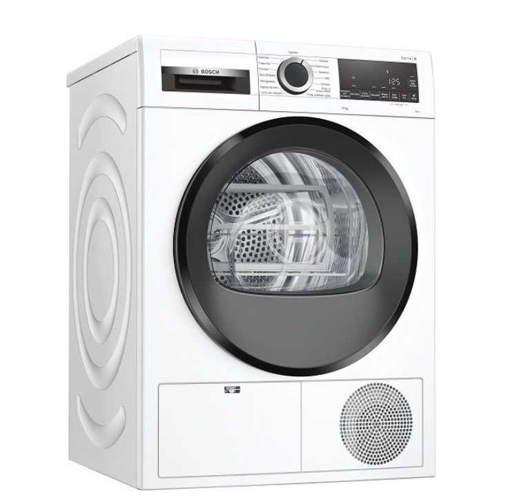 Bosch WQG24100BY Στεγνωτήριο Ρούχων 9kg, με Αντλία Θερμότητας, A++, Λευκό