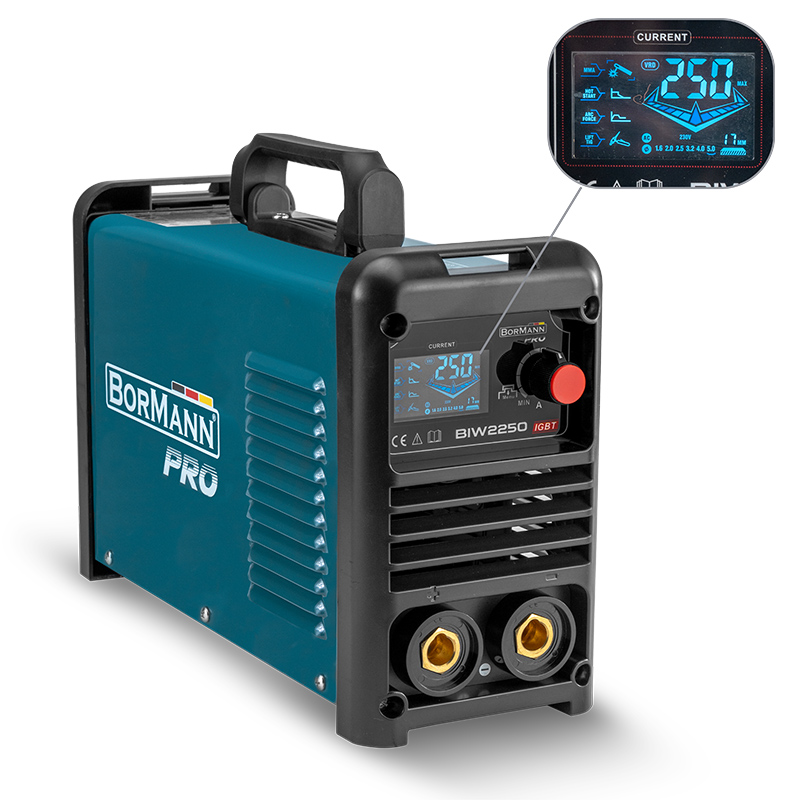BORMANN Pro BIW2250 Ηλεκτροκόλληση Inverter Απόδοση 250Α/60%,Ψηφ.Οθόνης,Μεγ.Ηλεκτρόδιο 5mm