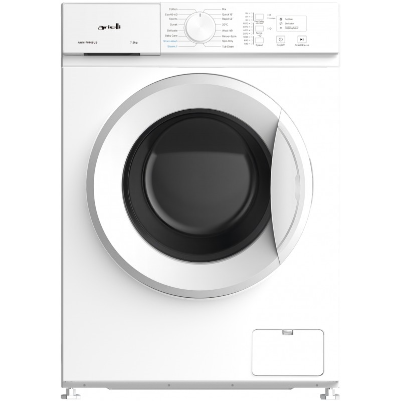 Arielli AWM-70168UB Πλυντήριο Ρούχων 7kg, 1200 Στροφών, με Ατμό, Α, Λευκό