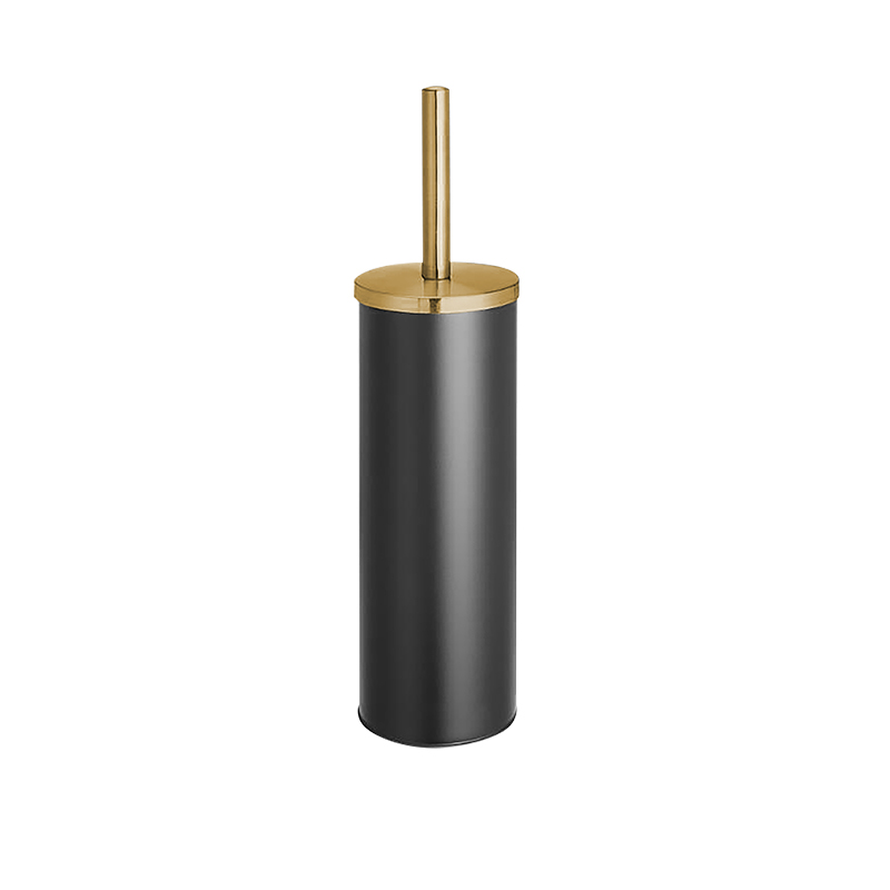 TOILET BRUSH BLACK WITH GOLDEN LID Φ9,5x38cm