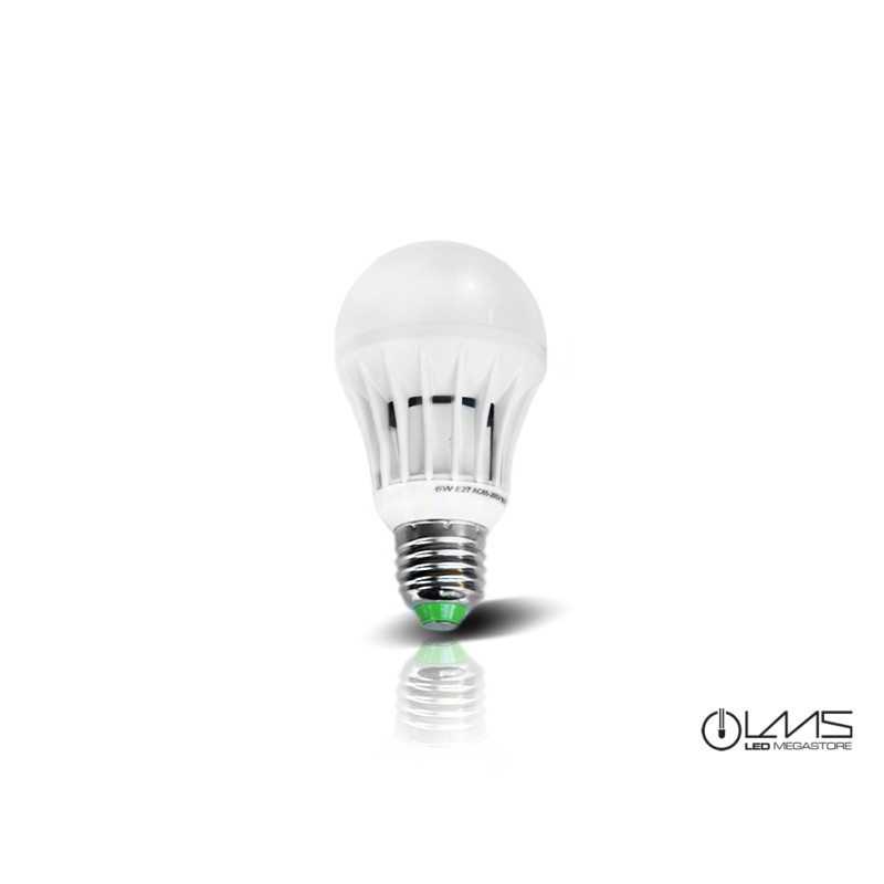 Λαμπτήρας E27 Aluminium Samsung Chip 6 Watt Θερμό Λευκό