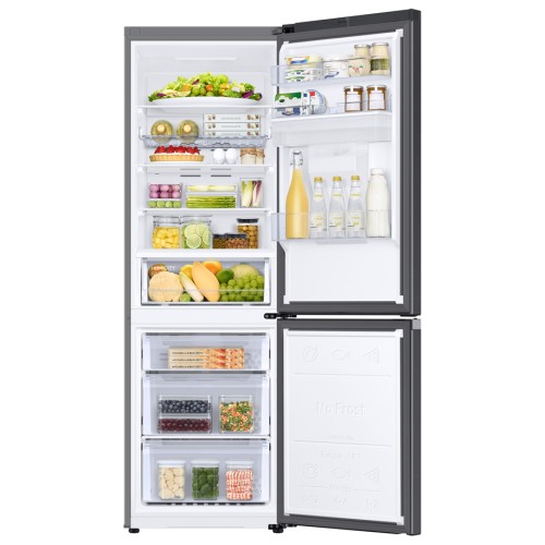 Samsung RB34C652EB1/EF Ψυγειοκαταψύκτης 341lt, Total NoFrost, E (Υ185xΠ59.5xΒ65.8) Dark Inox
