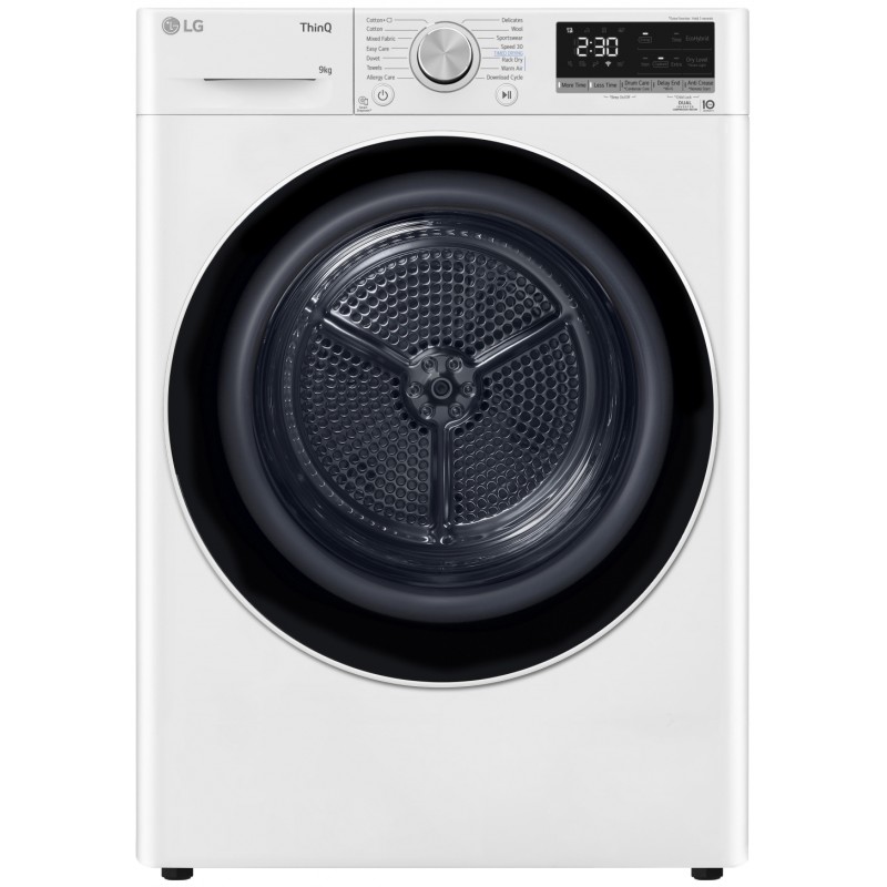 LG RH90V9AV4N Στεγνωτήριο Ρούχων 9kg, με Αντλία θερμότητας & Wifi, C, Λευκό
