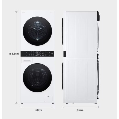 LG WT1210WWF WashTower Πλυντήριο & Στεγνωτήριο Ρούχων 12kg/10kg, 1400 Στροφών, με Ατμό, AI & Wifi, Α/C, Λευκό