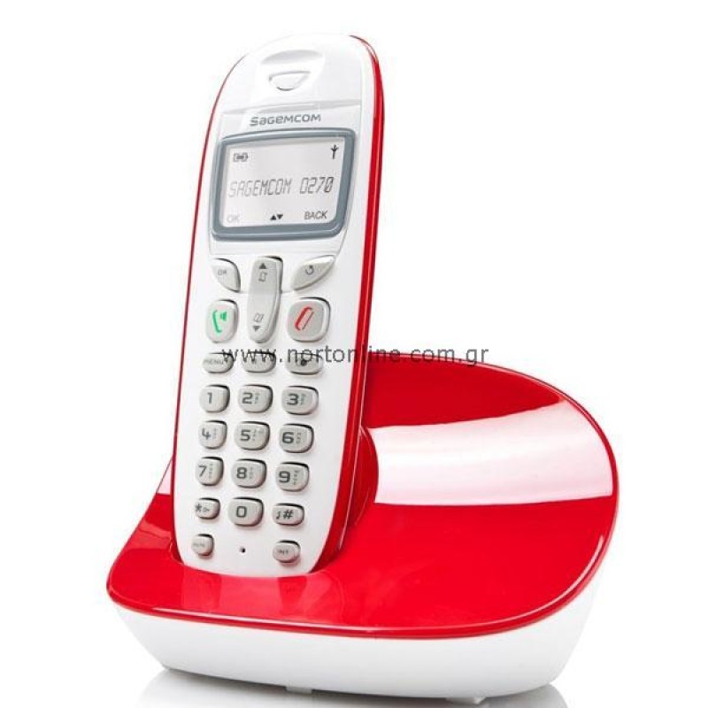 Ασύρματο Τηλέφωνο Sagem D270 ECO Λευκό-Κόκκινο