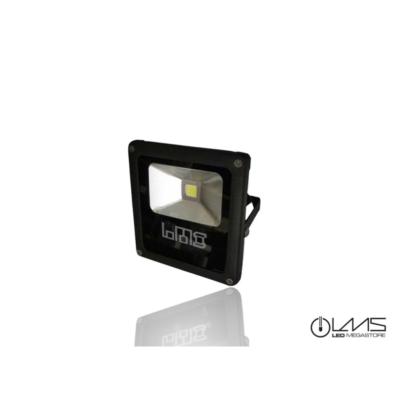 Προβολέας Μάυρος 10 Watt 12-24 Volt Slim Plasma Ψυχρό Λευκό