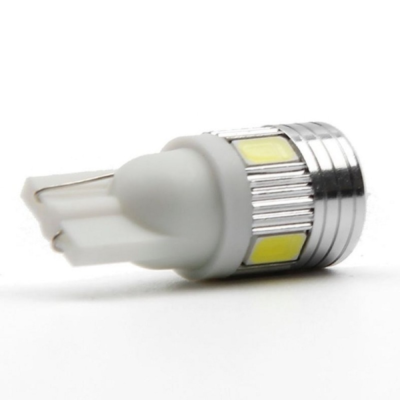 T10 Απλός με 4 SMD 5630 + 1 HP CREE LED Ψυχρό Λευκό