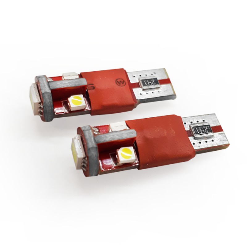 T10 Can Bus με 1 SMD 5050 + 4 SMD 1210 Ψυχρό Λευκό