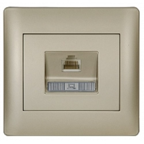 Πρίζα Δικτύου RJ45 CAT6e Metallic Champagne