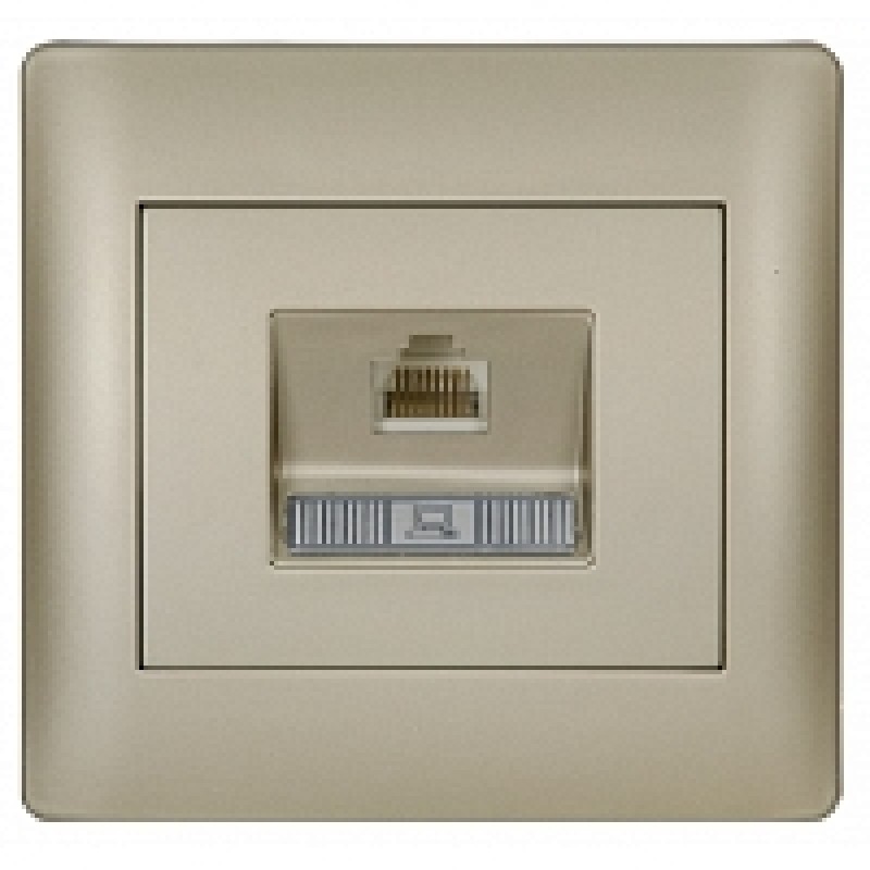 Πρίζα Δικτύου RJ45 CAT6e Metallic Champagne