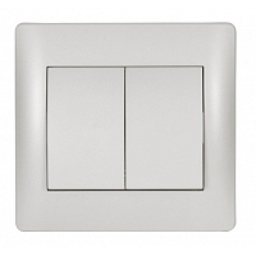 Διακόπτης Αλέρετούρ Ακραίος Διπλός 10Α Metallic Λευκό