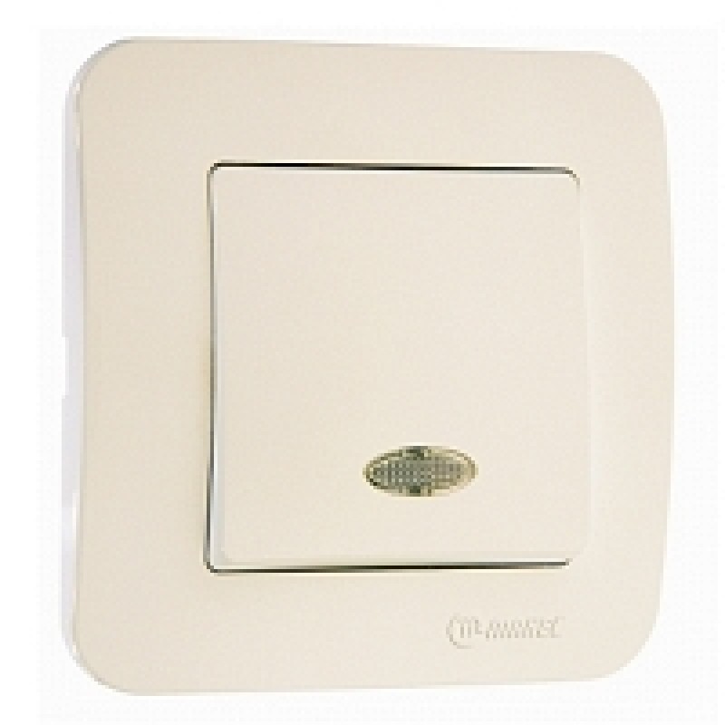 Διακόπτης Μονός Με Φωτεινή Ενδειξη Λειτουργείας Μπεζ