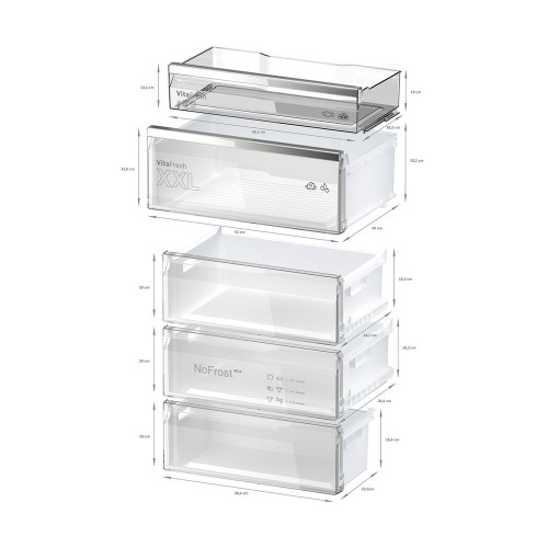 Bosch KGN49LBCF 70cm Black Glass Ψυγειοκαταψύκτης