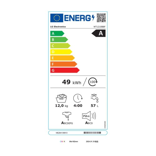 LG WT1210BBF Πλυντήριο - Στεγνωτήριο