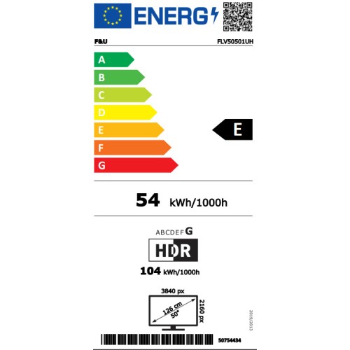 F&U 50'' FLV50501UH LED UTLRA HD VIDAA