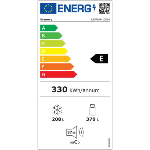 Samsung RS57DG410EB4EF Ψυγείο Ντουλάπα Black