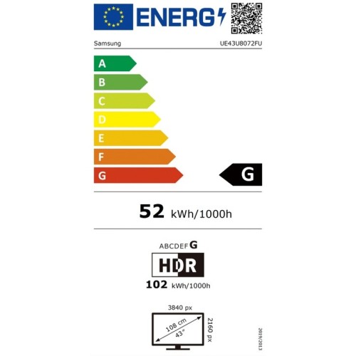 Τηλεόραση Samsung 43" UE43U8072FUXXH Crystal UHD 4K Smart