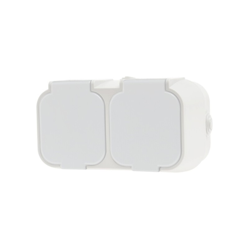 GEYER Πρίζα διπλή IP54 H2-B52GM-W λευκή