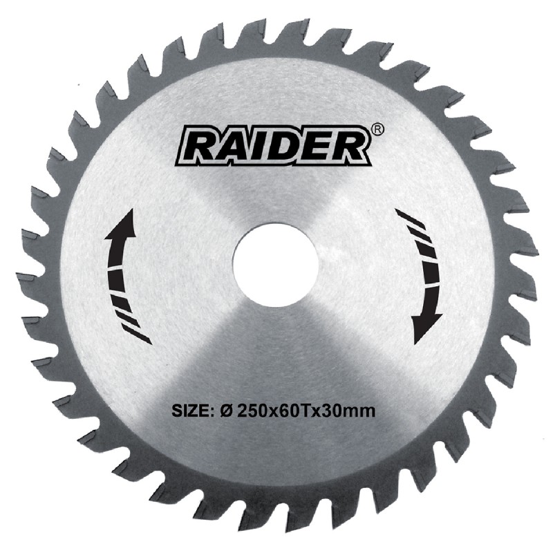 RAIDER Δίσκος κοπής ξύλου Φ30/Φ250/60Δόντια 163117