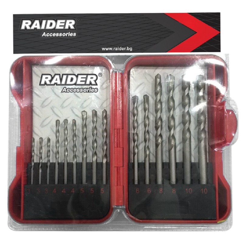 RAIDER Τρυπάνι μπετού σετ 15τεμ 3-10ΜΜ 157790