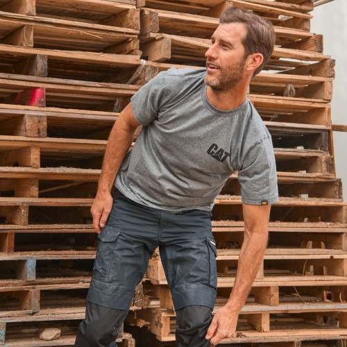 CAT Μπλουζάκι κοντομάνικο γκρι trademark tee L W05324-004