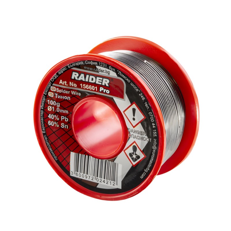 RAIDER Καλάι κόλληση 1.6ΜΜ 100g 60%Sn 40%Pb 156602