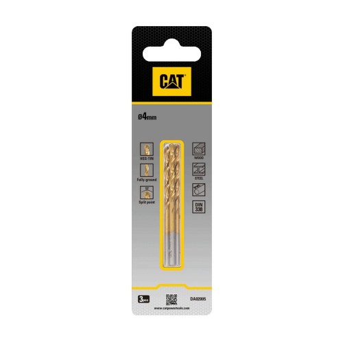 CAT Τρυπάνι τιτανίου HSS σετ:3τεμ 4x70mm DA02005