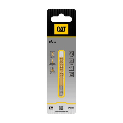 CAT Τρυπάνι τιτανίου HSS σετ:3τεμ 3x61mm DA02003