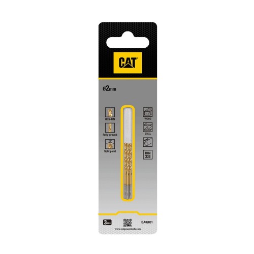 CAT Τρυπάνι τιτανίου HSS σετ:3τεμ 2x49mm DA02001