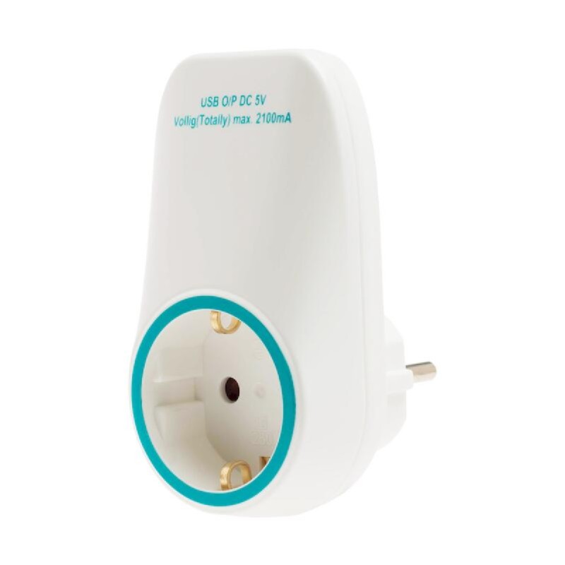 GEYER Αντάπτορας σούκο με 2 θύρες USB GES-156
