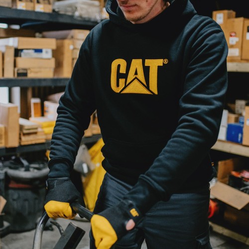 CAT Μπλούζα φούτερ με κουκούλα trademark μαύρη M W10646-016