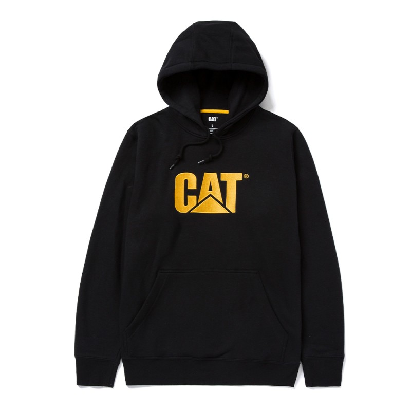 CAT Μπλούζα φούτερ με κουκούλα trademark μαύρη M W10646-016