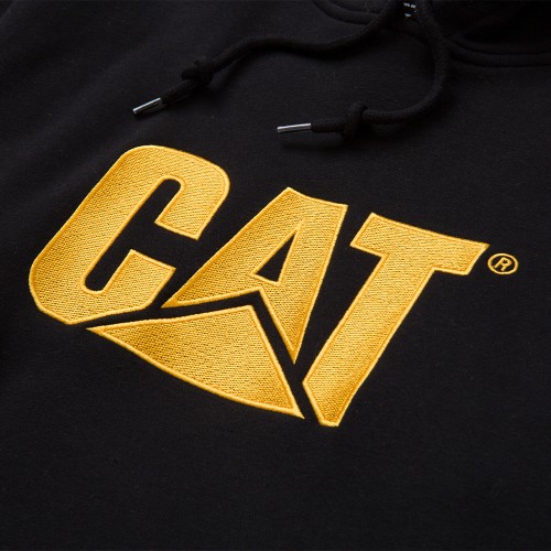 CAT Μπλούζα φούτερ με κουκούλα trademark μαύρη L W10646-016