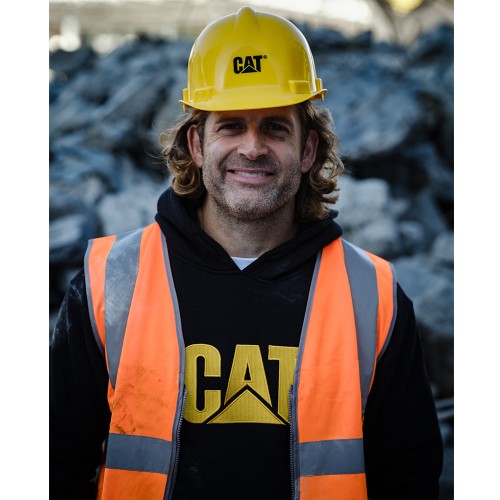 CAT Μπλούζα φούτερ με κουκούλα trademark μαύρη L W10646-016