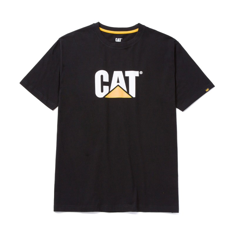 CAT Μπλουζάκι κοντομάνικο μαύρο tm logo 2XL 1510305-016