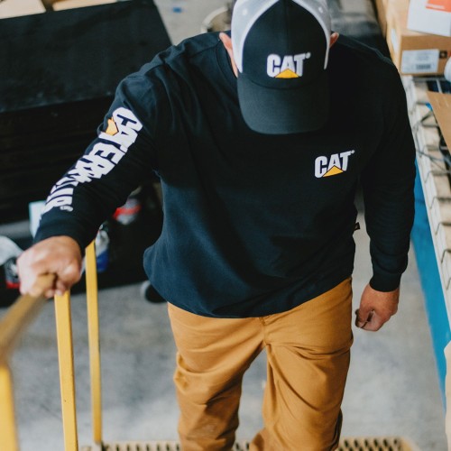 CAT Μπλουζάκι μακρυμάνικο trademark tee μαύρο M 1510034-016