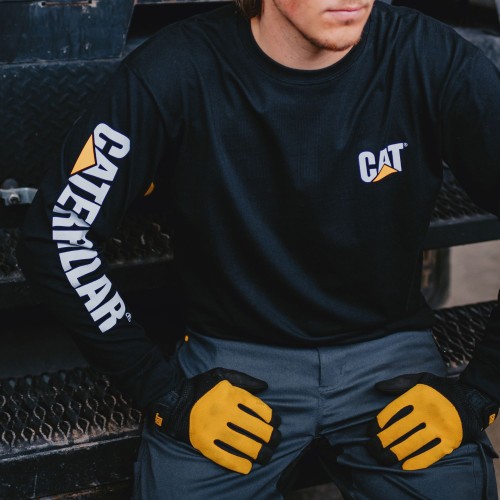 CAT Μπλουζάκι μακρυμάνικο trademark tee μαύρο XL 1510034-016