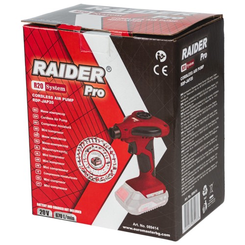 RAIDER R20 Solo Τρόμπα αυτοκινήτου επαναφορτιζόμενη 20V RDP-JHAC20 089414
