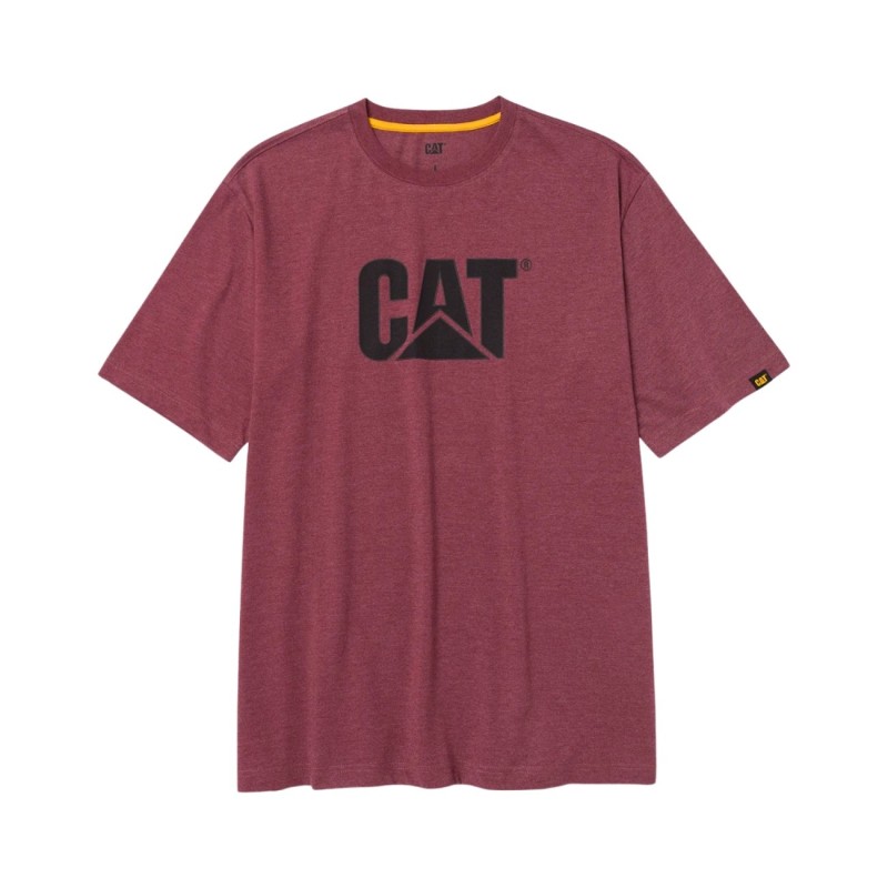 CAT Μπλουζάκι κοντομάνικο βυσσινί tm logo S 1510305-12610