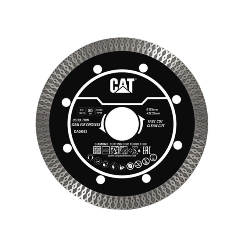 CAT Δίσκος κοπής διαμαντέ Turbo Super Thin (Gres) με δαχτυλίδι 125x22.23x1.4mm DA09032-1