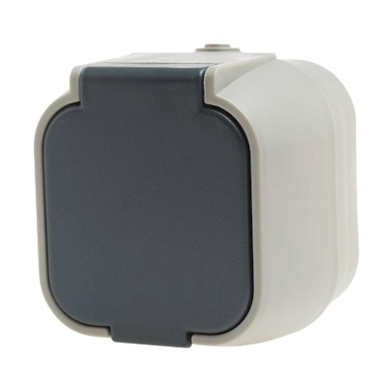GEYER Πρίζα μονή IP54 H2-B51GM - γκρι