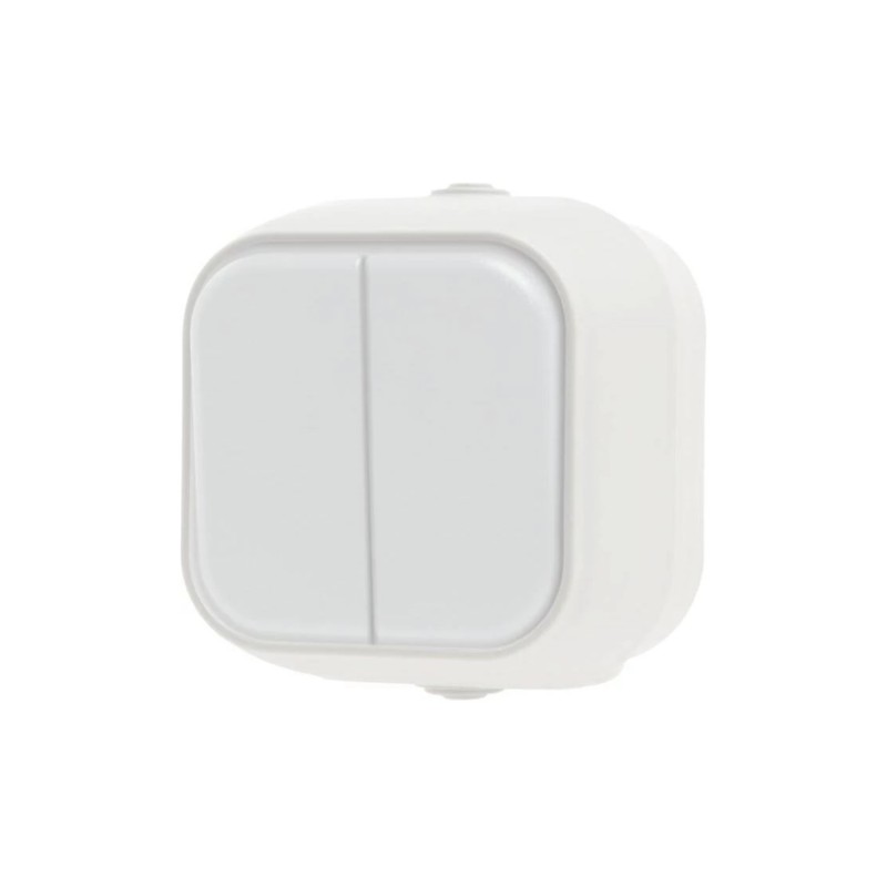 GEYER Διακόπτης a/r διπλός IP54 H2-B220M-W λευκός