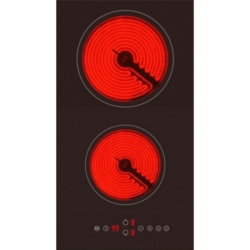 Εστία Αυτόνομη Κεραμική Domino Arielli AE-302S 2 zone 28.8x52cm