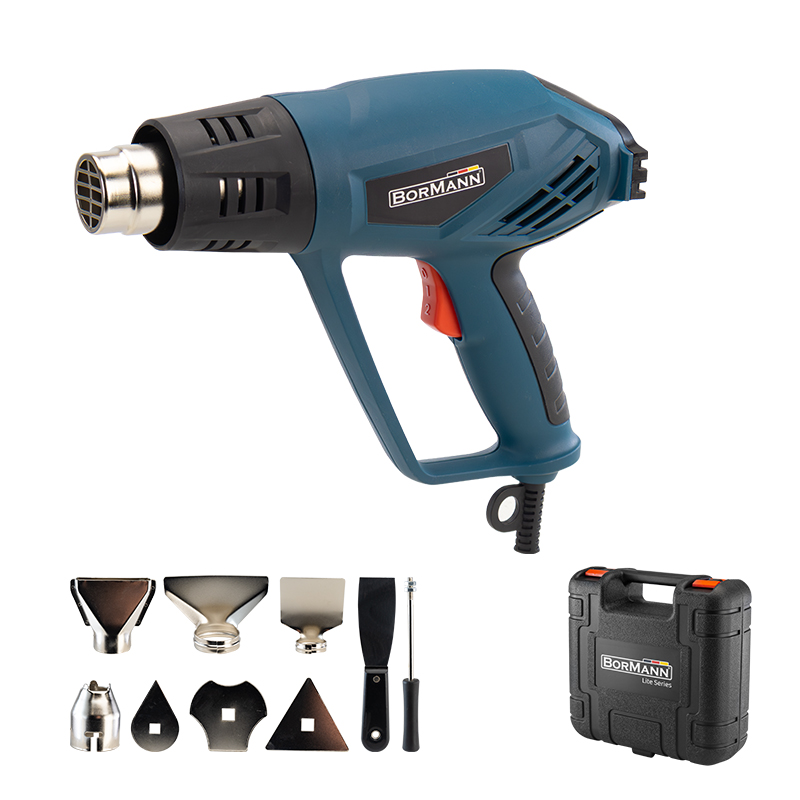 BORMANN BHG2200 Πιστόλι Θερμού Αέρα 2000W Και Αξεσουάρ σε Βαλίτσα 042549