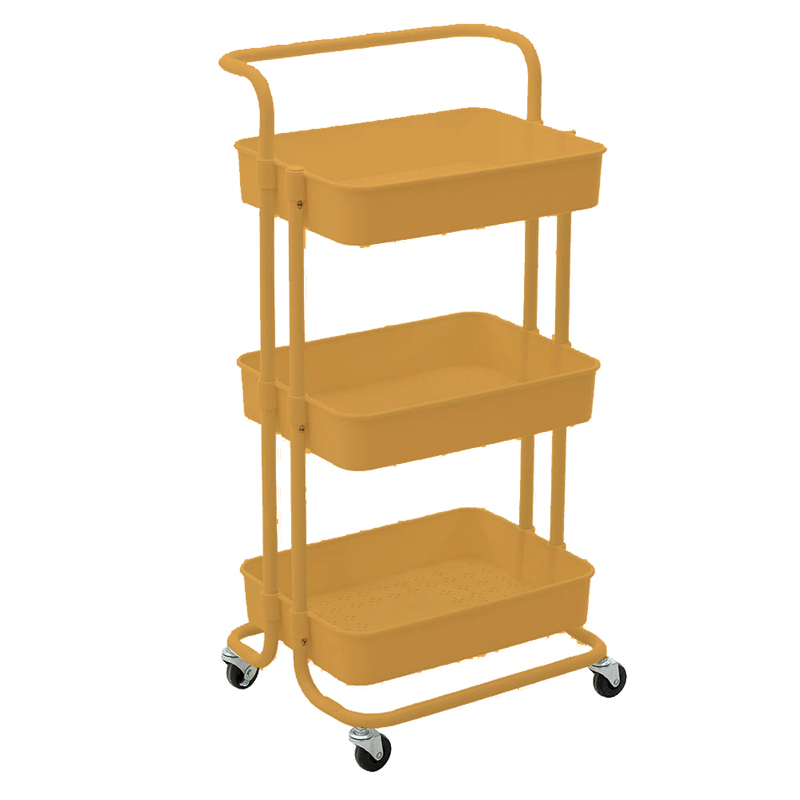 BORMANN Elite BPC2270 Τρόλεϊ Κουζίνας 3 Θέσεων, Μεταλλικό , 43x36x86cm, Κίτρινο 066170