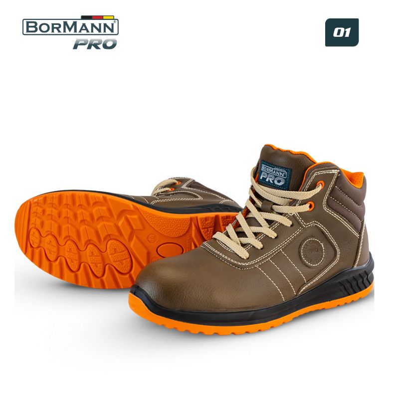 BORMANN Pro BPP8152 Μποτάκι Εργασίας O1, Δέρμα Nubuck, Dover No.42 046332