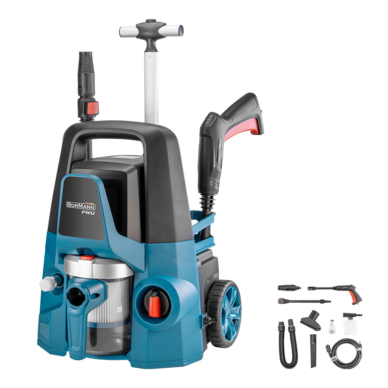 BORMANN Pro BPW3130 Πλυστικό Υψηλής Πίεσης 1600W,130Bar,480Lt Και Σκούπα Υγρών Στερεών 800W 070498